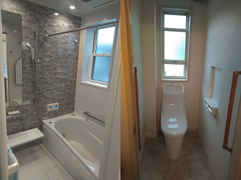 福井市Ｋ様邸浴室・トイレリフォーム施工事例